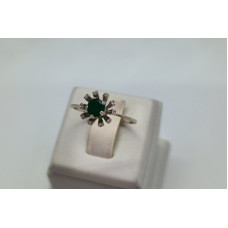 Серебряное кольцо 365 c зеленым ониксом и родированием ( арт. 2180506 )