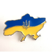 Срібна брошка Україна ем