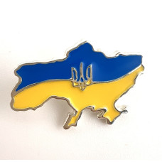 Серебряная брошь Украина эм