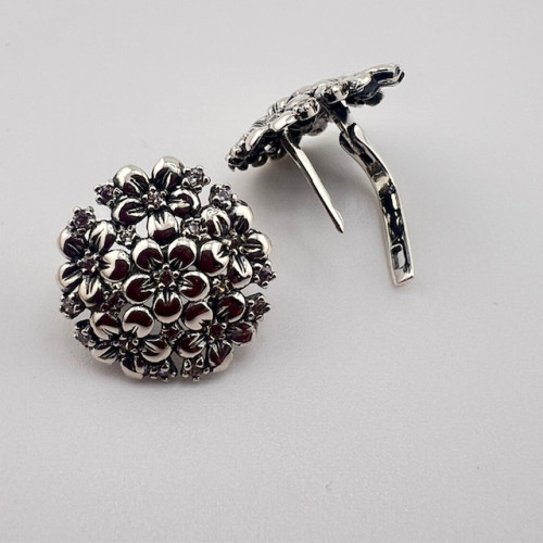 Серебряные серьги Аллиум