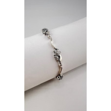 Серебряный женский браслет Цветы 3
