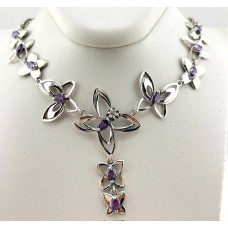 Серебряное колье Ариция  с фианитами