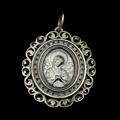 Серебряная ладанка Семистрельная Божья Матерь