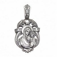 Серебряная ладанка Казанская икона Божией Матери