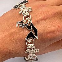 Серебряный браслет «Сказка» с эмалью 925 пробы — БРЮС