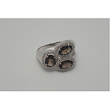 Серебряное кольцо Джейн 2 c кварцем и родированием ( арт. 2181108 )