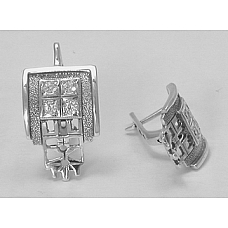 Серебряные серьги Икебана