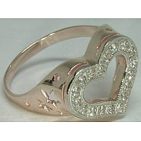 Серебряное кольцо Сердце 2