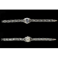 Серебряные женские часы с фианитами и механизмом Miyota