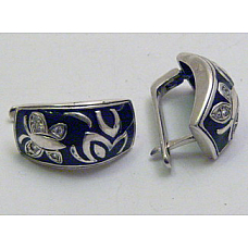 Серебряные серьги Королек