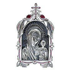 Серебряная икона 4 Казанская
