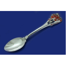 Серебряная чайная ложка Тигрёнок с эмалью
