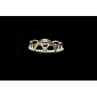 Серебряное кольцо с золотыми вставками Царица 5