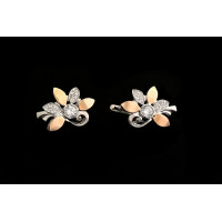 Серебряные серьги с золотыми вставками Марисела