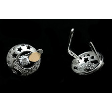 Серебряные серьги с золотыми вставками Шарон