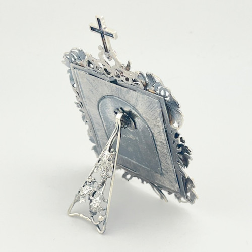 Серебряная икона Семистрельная с фианитами
