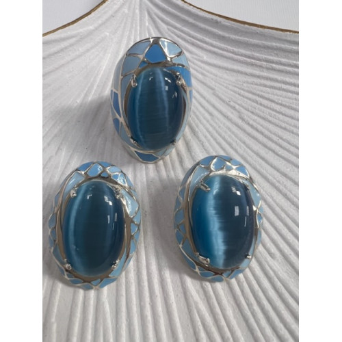 Серебряные серьги Сомали с эмалью